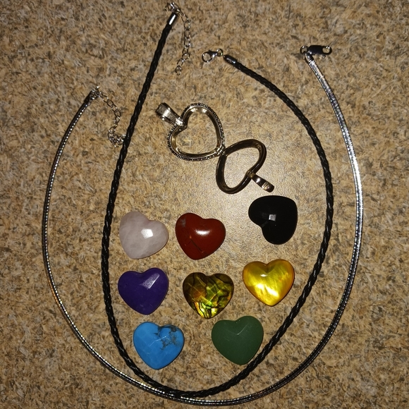 Jewelry - EIGHT gemstones in 924 Italy silver! TWO chains! Gems in necklace interchange!